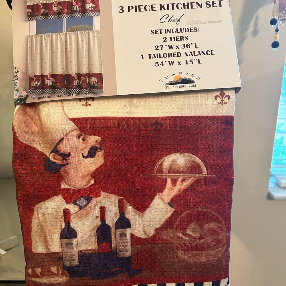 3-piece kitchen curtain